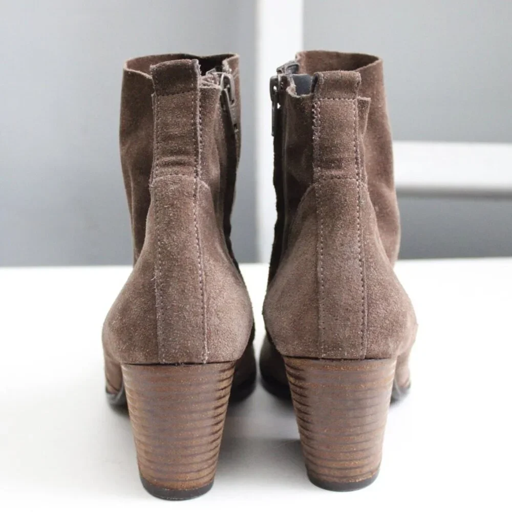 Paul Green Women's Brown Suede Ankle Cuban Heel Booties 15238 Size 5 UK / 7.5 US
